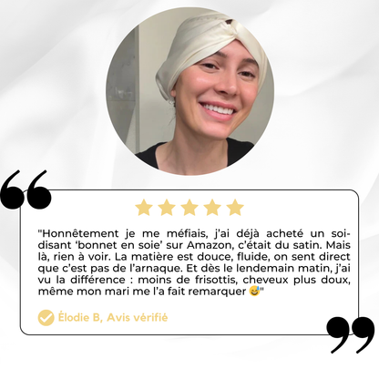 Bonnet de protection capillaire en soie